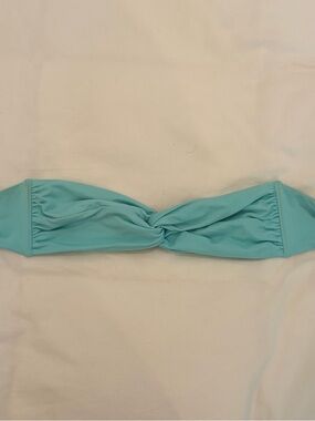 Twist Bandeau Bikini Top in Aqua